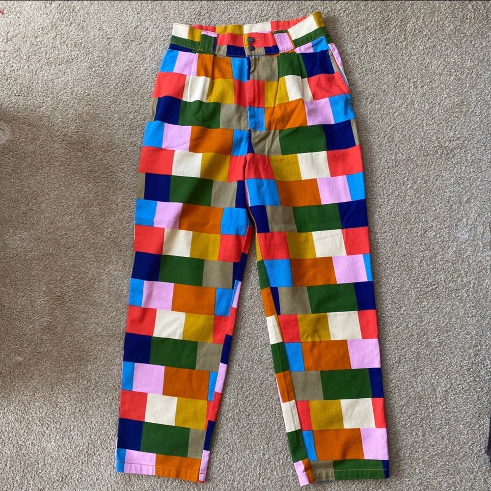 Lucy & Yak Addison Organic Twill Trousers in Patchwork